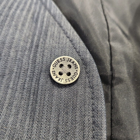 Guess Blue button up Vest zipper pockets XL - Picture 10 of 14